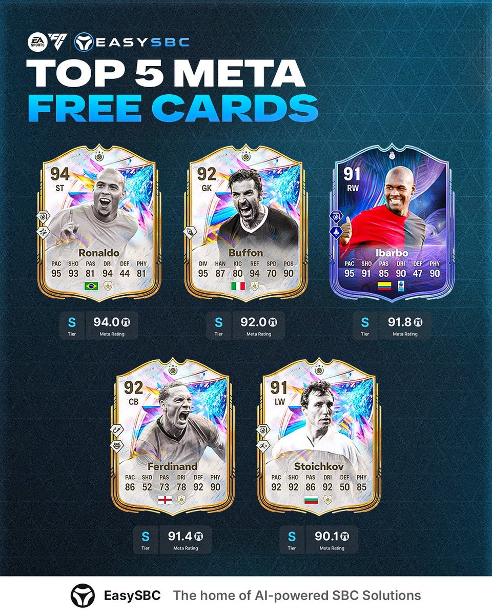 The most Meta Free cards on FC26 ✅ 

Ibarbo is the only one not from Icon Swaps, but you'll be paying in Blood, Sweat and Tears instead of coins 😅