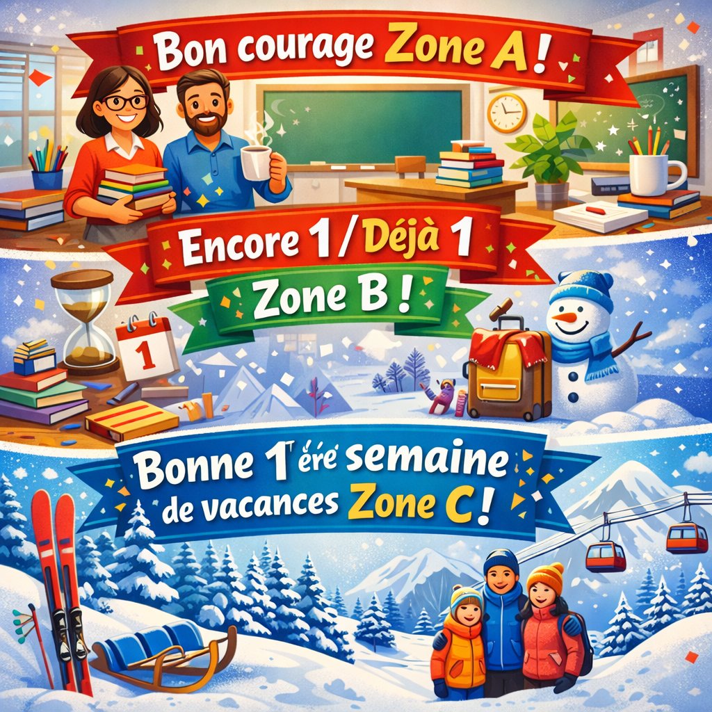 La France est coupée en 3.
Zone A : la reprise ☕📚
Zone B : encore 1… ou déjà 1 ? 😉
Zone C : premières vacances d’hiver ❄️
Peu importe la zone, on partage la même passion et la même énergie.
Belle reprise, belle transition ou belles vacances à tous 💙
#TeamPE #VacancesDHiver