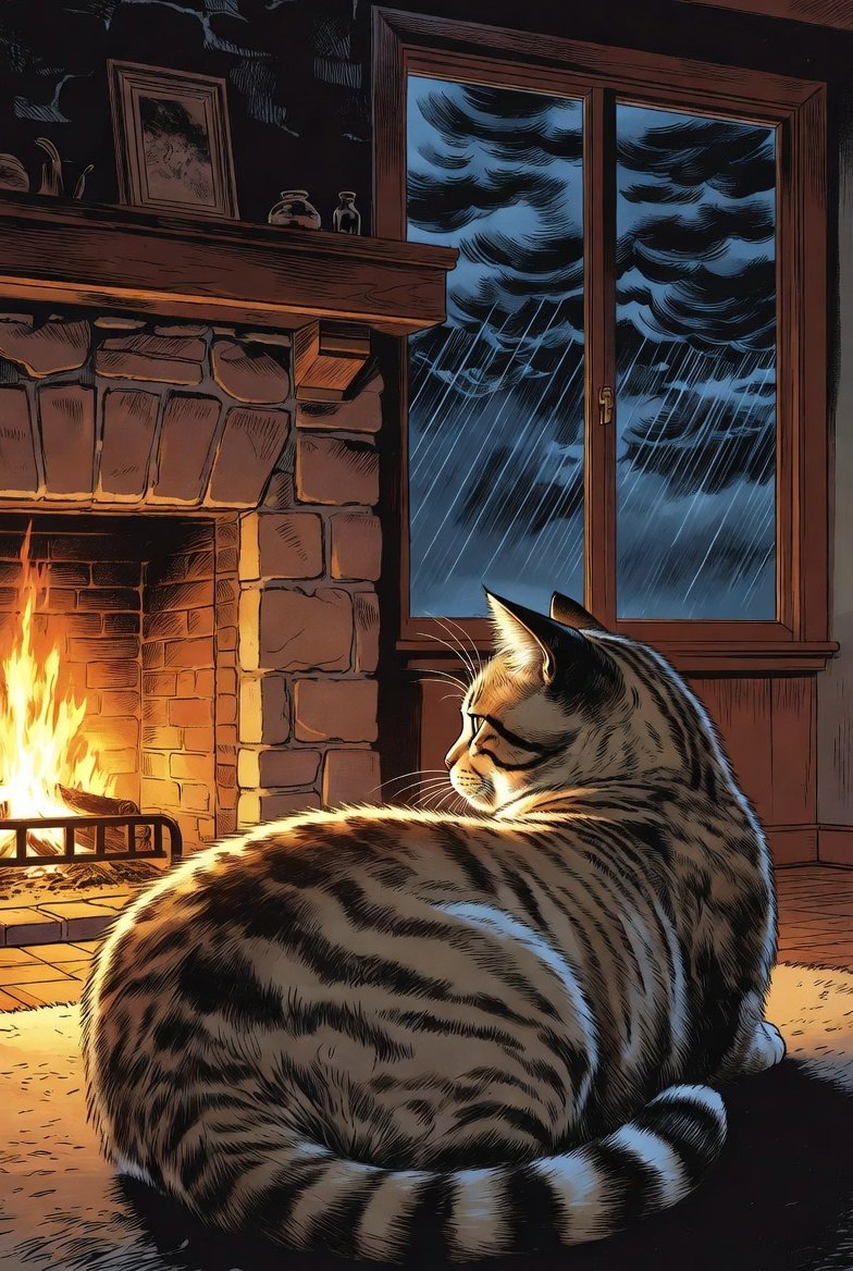 Nothing says home comforts like a roaring fire. However, if the family cat lies with its back to the fire, a huge storm is on the way. #FolkloreSunday #catlore