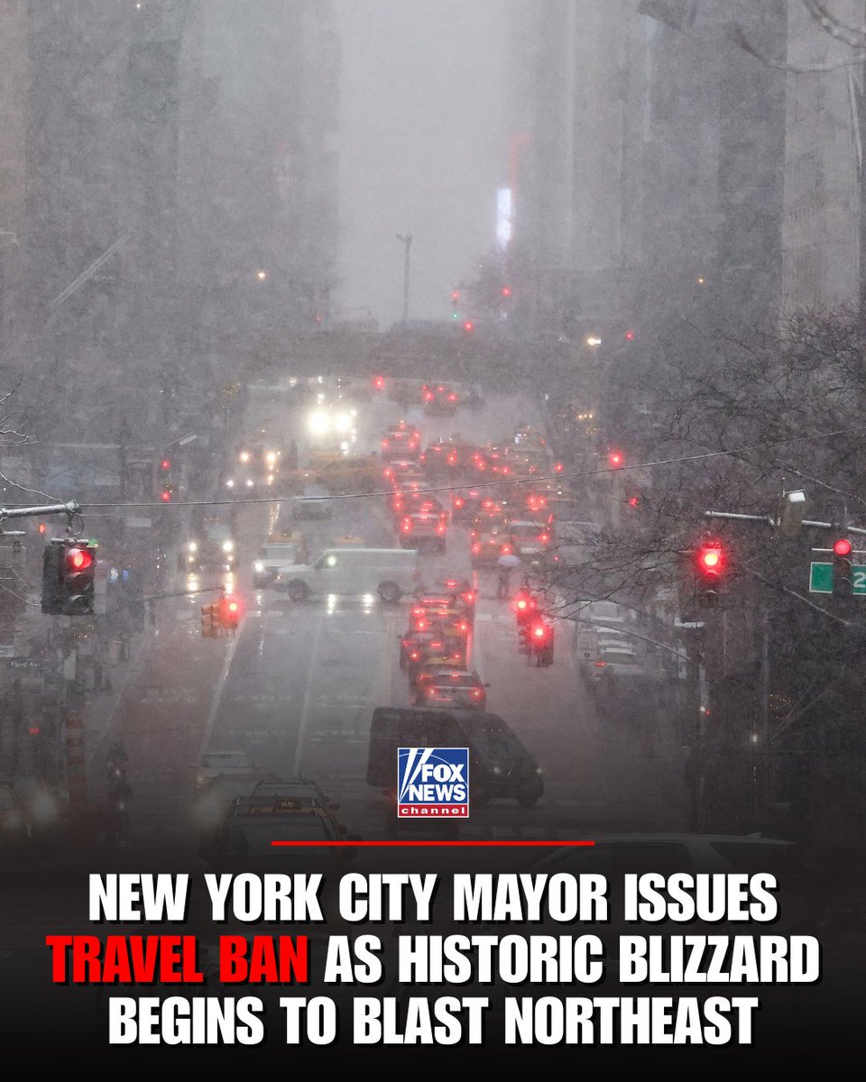 NYC gridlock vanishing into blizzard haze