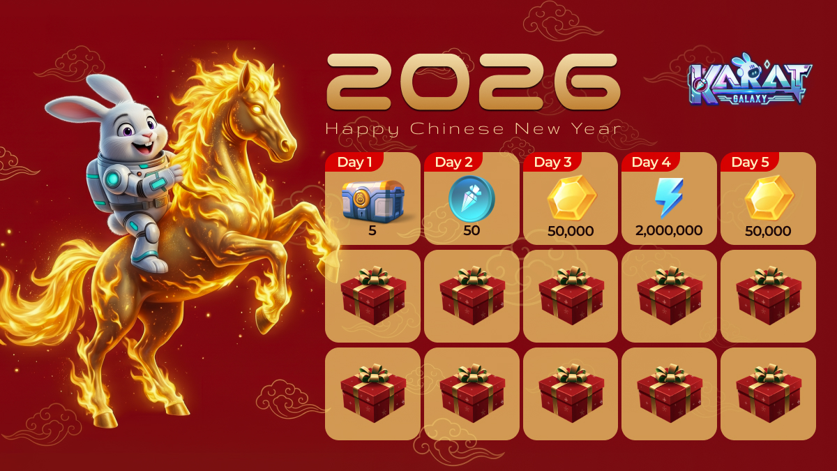 DAY Nº6 of the Karat Galaxy 🧧#ChineseNewYear Event!🎁 

🔥🐎We’re giving out #KaratGalaxy assets! 

🎁1 lucky winner every day!
⏪Yesterday's winner is: <a href="/BittochX/">BittochX</a> 

How to enter:
1️⃣ Follow &amp; RT this tweet
2️⃣ Comment your Karat Galaxy UID

❗️Past winners can participate again❗️