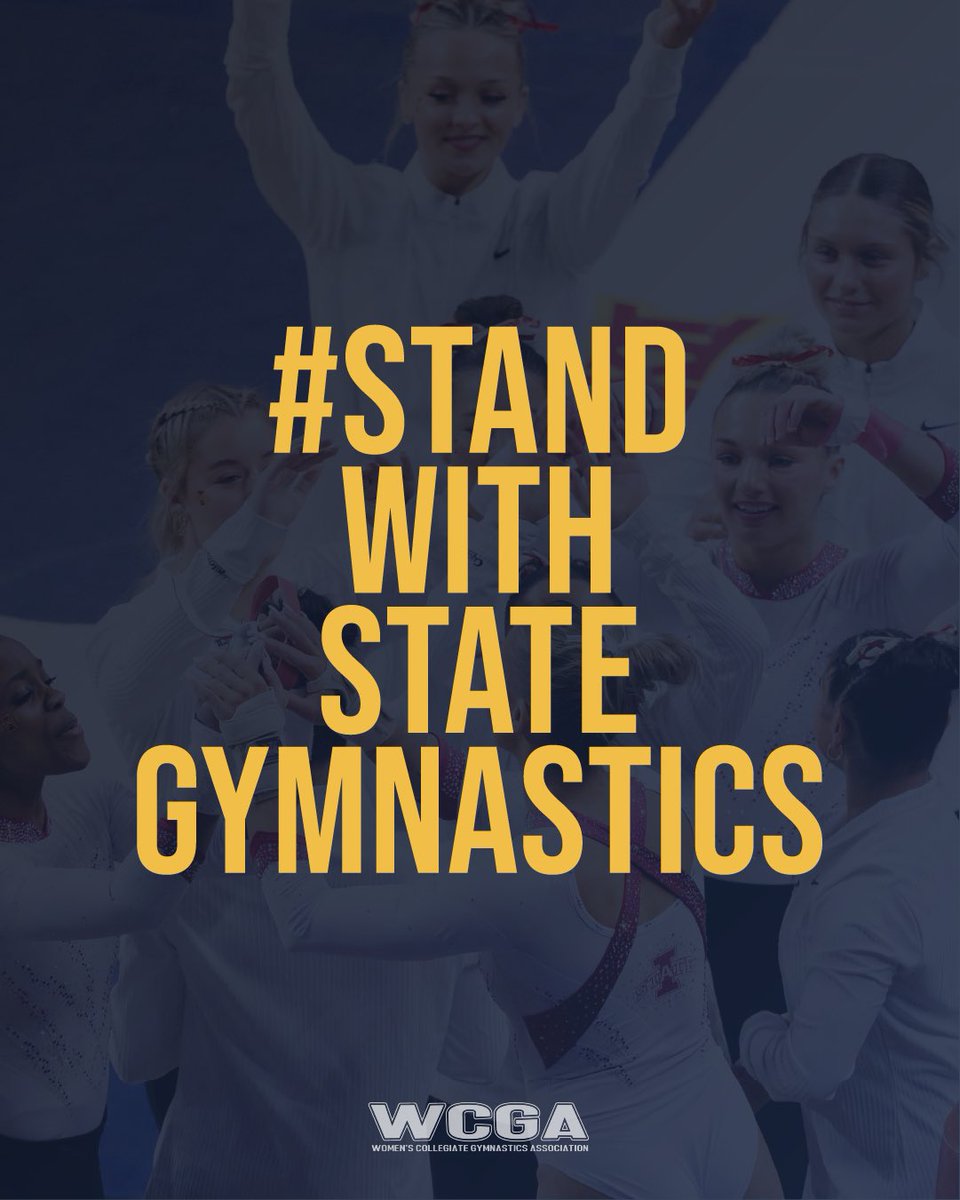 wcgagym's tweet photo. The PREMIER women’s college sport needs EVERY program.
@CycloneGYM 
❤️💛🌪️🤸‍♀️
#StandWithStateGymnastics
#NCAAGym https://t.co/CAocFT4ozv