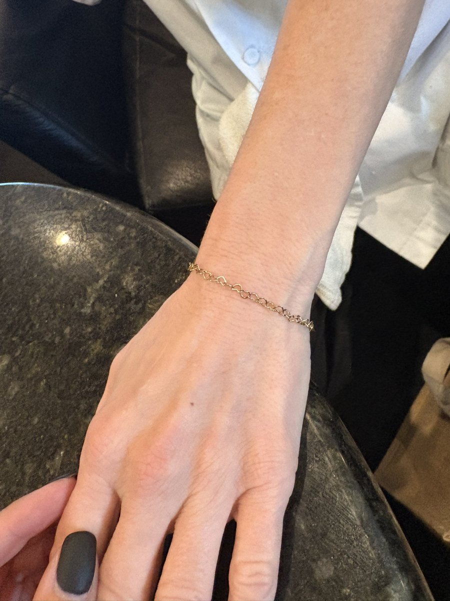 did another one today! christy also got a gold hearts permanent bracelet. i can see now this one is going to be a popular one 💛