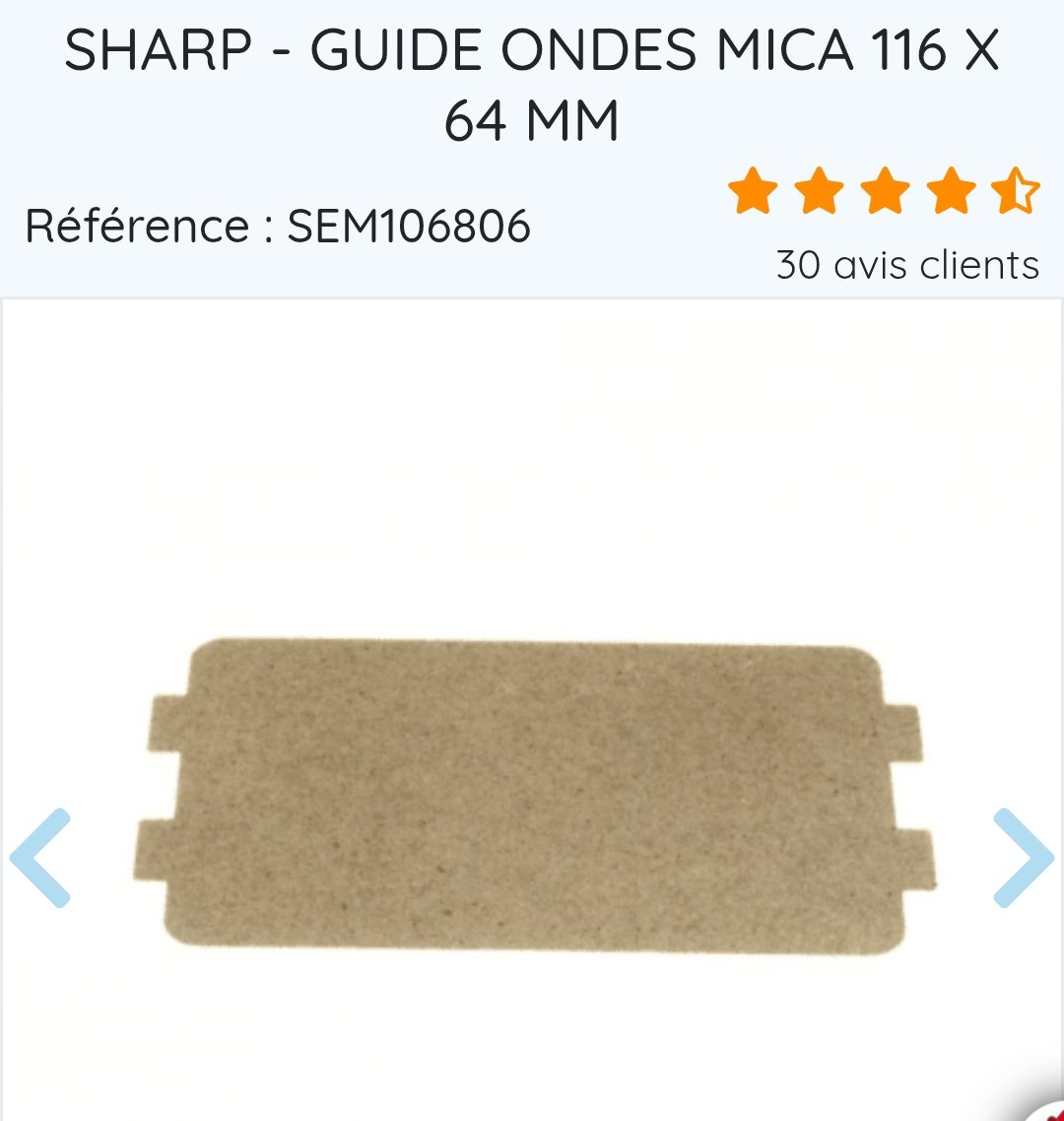 Salam les brico, où  est  ce que je peux me procurer ces types de plaque mica guide d'ondes Sharp à Dakar. Le lien a cramé. 
#kebetu