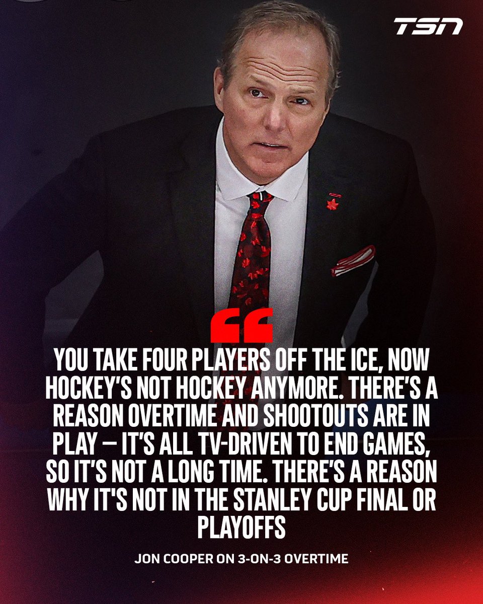 TSN_Sports's tweet image. Team Canada HC Jon Cooper was not a fan of 3-on-3 OT in the gold medal game 😬

Do you agree with Cooper?

#MilanoCortina2026