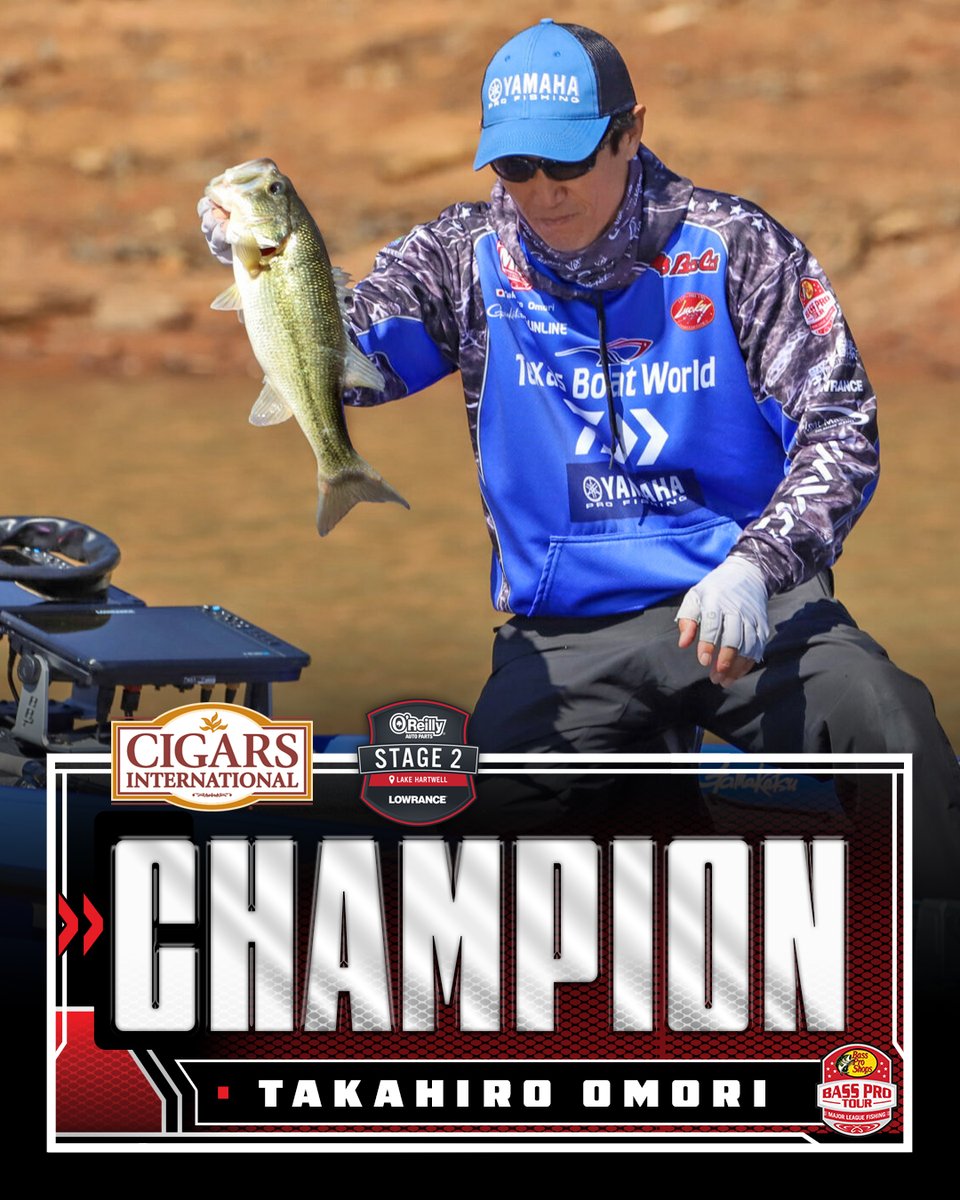Tak does it! With 12 scorable bass for 36 pounds, 6 ounces in the Championship Round of <a href="/oreillyauto/">O'Reilly Auto Parts</a> Stage 2 Presented by <a href="/LowranceFishing/">Lowrance Fishing</a> at Lake Hartwell, Takahiro Omori secured the first win of his <a href="/BassProShops/">Bass Pro Shops</a> Bass Pro Tour career! Omori held off Jacob Walker by 2-10 after a