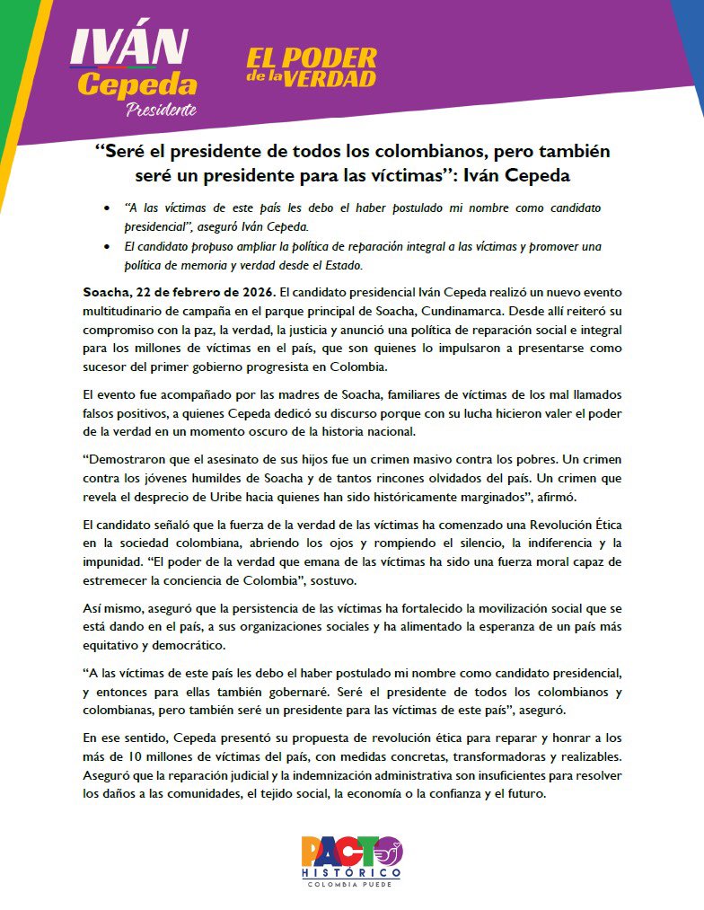 Iván Cepeda Castro tweet media