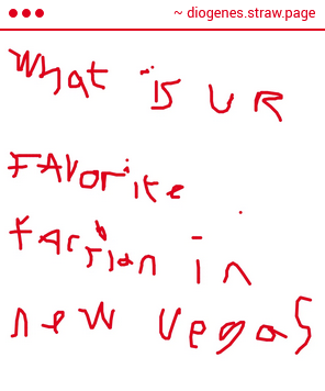 I usually side with the NCR because I like the radio telling me how good of a job I did during Hoover Dam