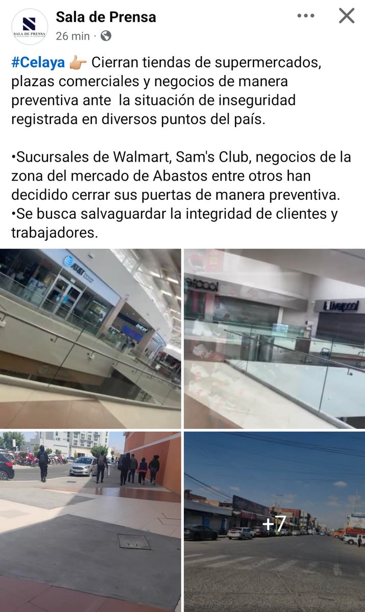 #Celaya #Guanajuato Mencho CJNG
Jalisco
Celaya todo cerrado. Hay temor...