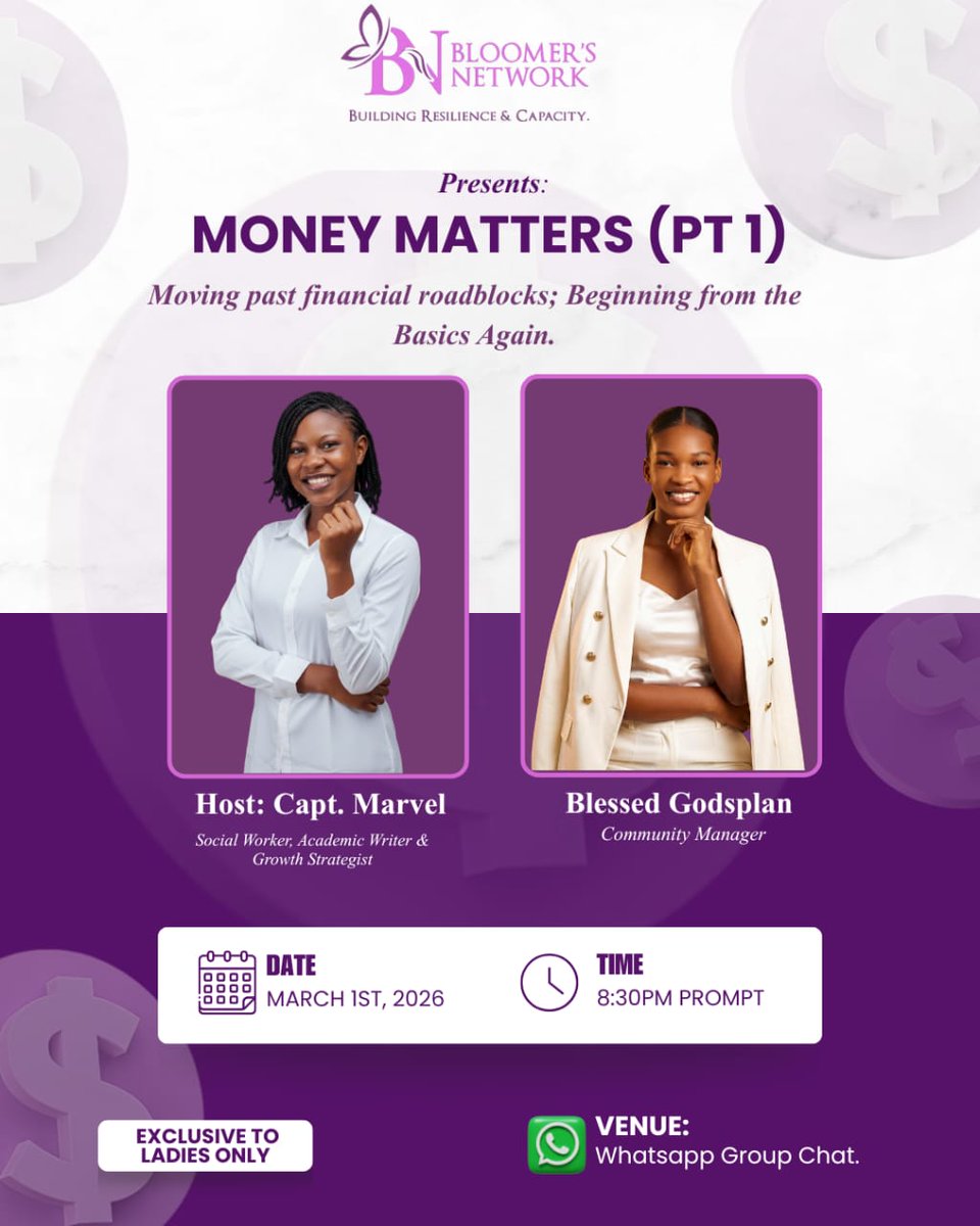 bless_inchrist's tweet photo. Money is more than currency, it’s confidence and clarity. If financial roadblocks have slowed you down, it’s time to reset and rebuild.💜 

https://t.co/VD1XUzYeNh

#blessedgodsplan 
#MoneyMatters 
#ladiesmeeting https://t.co/5MBYNJqRLg