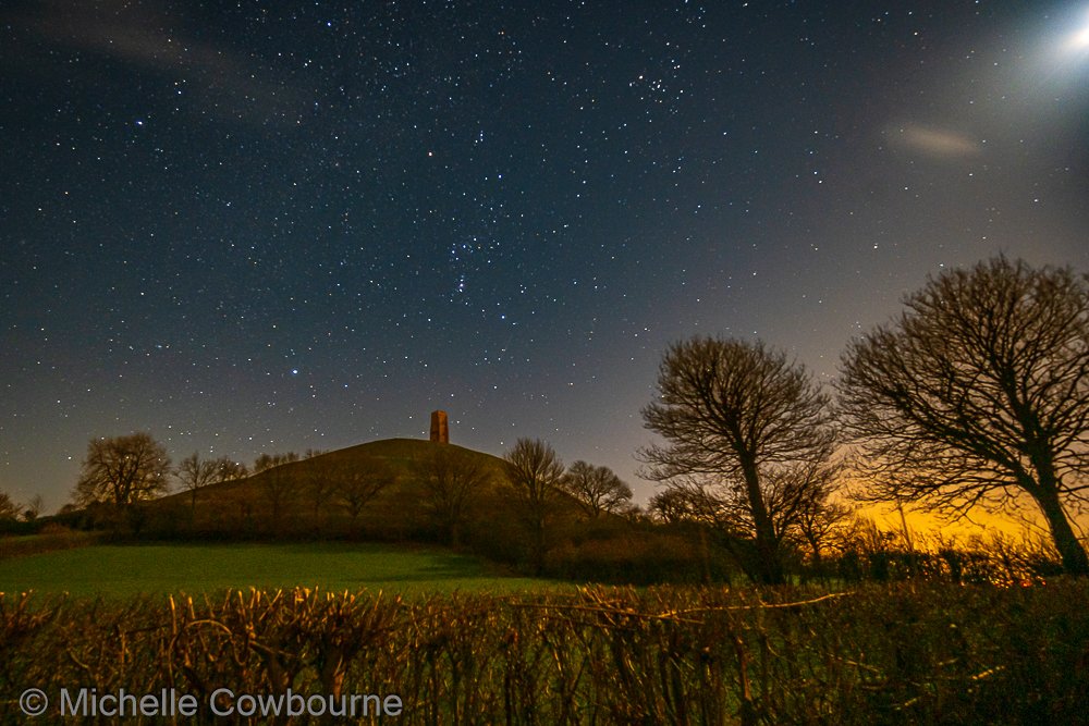Orion looking pretty tonight sitting majestically over Glastonbury Tor. A reminder that there is so much beauty and power in the world around us. Moon sitting top right so it's not  me on a ladder with a spotlight. 😂