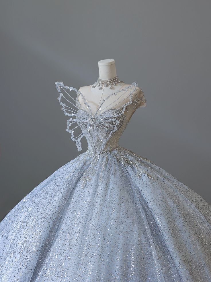 fashionndiary's tweet image. swarvoski crystal periwinkle butterfly gown✨