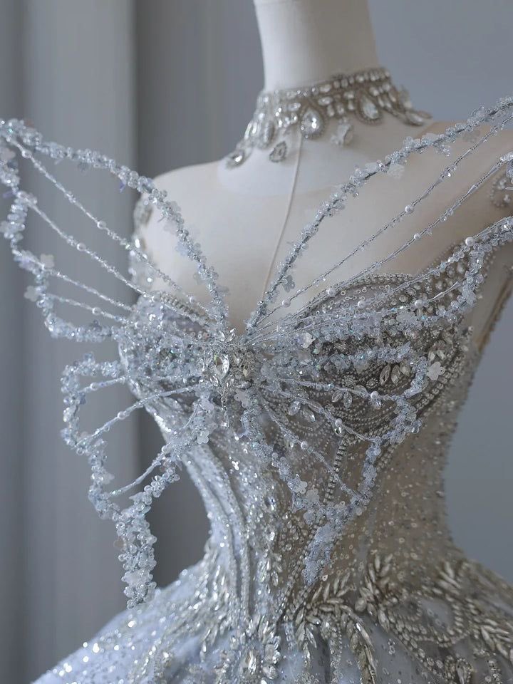 fashionndiary's tweet image. swarvoski crystal periwinkle butterfly gown✨