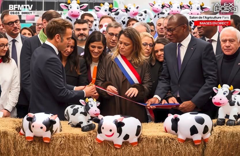 Coucou <a href="/EmmanuelMacron/">Emmanuel Macron</a> 
Il est tout pourri ton salon de l’agriculture avec tes vaches en plastique et en hologramme et les sourires forcés de ton dernier pré-carré de ministres et de députés.
Ça sonne faux. 
Ça pue la comm’
C’est laid.
Ça n’a pas d’âme.
Comme ta politique…