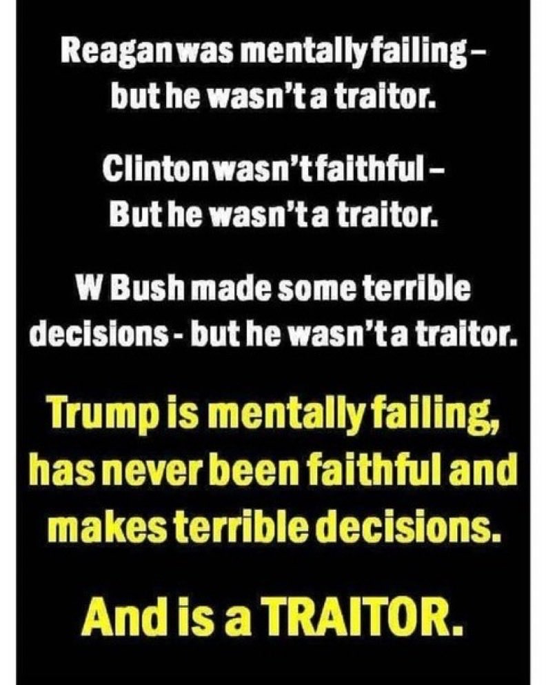#DemsUnited #DV1
In 2017, Trump sided with Putin in Helsinki over his own intelligence agencies. 
He fomented an insurrection on January 6, 2021 to remain in power.  
He said in an interview that he does not know if he has to uphold the Constitution.
He has made $1.4 billion in