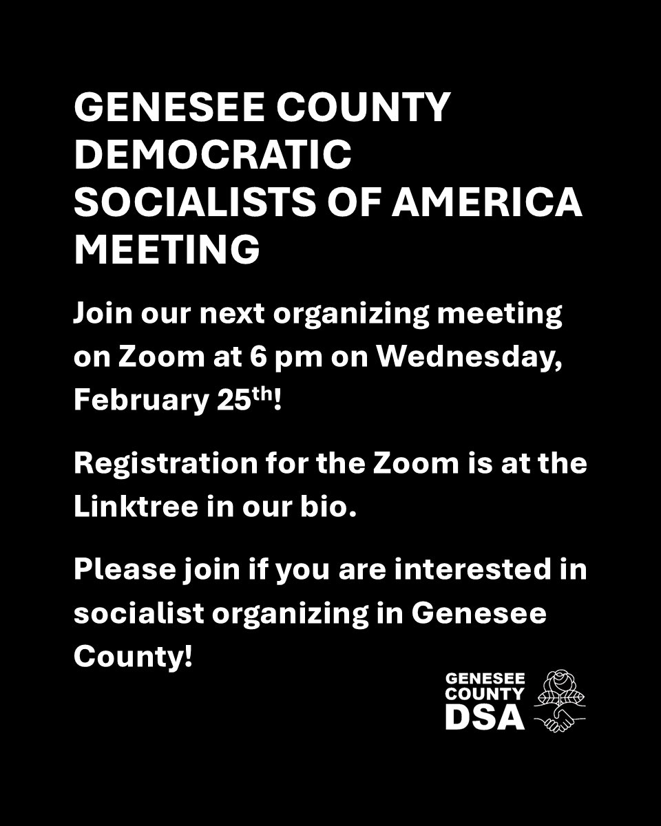Genesee County DSA tweet media