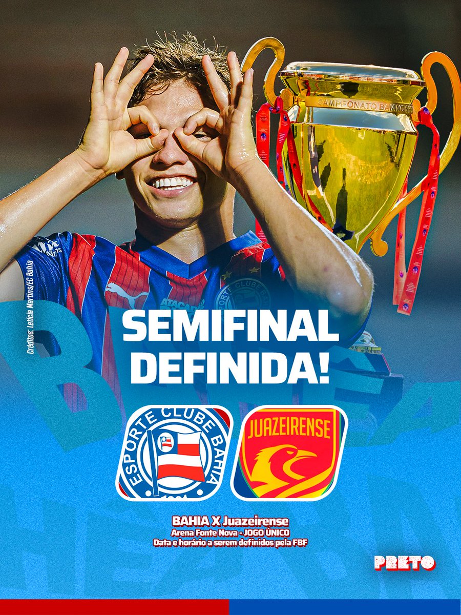 🏆 SEMIFINAL DEFINIDA!

Após os resultados da última rodada da primeira fase do Campeonato Baiano, o Juazeirense será o adversário do Bahia na semifinal do Estadual. As equipes já se enfrentaram ainda na fase inicial, com o empate em 1 a 1.

Vale lembrar que o duelo em jogo único