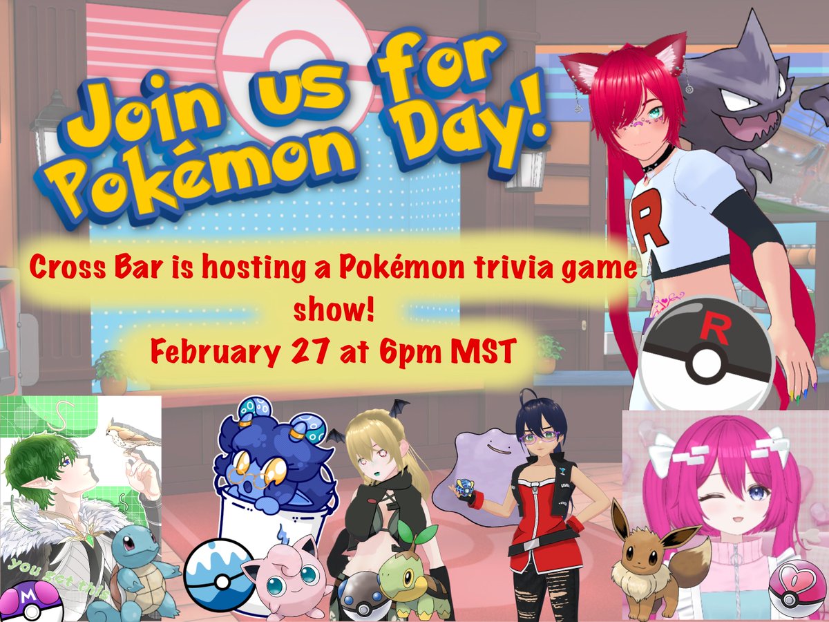 SimplyVantastic's tweet photo. Hey everyone! I will be live on Twitch for #PokemonDay trivia hosted by @CrossingF on Feb 27!! Come join us for the shenanigans!! https://t.co/Vdv5iiquqJ