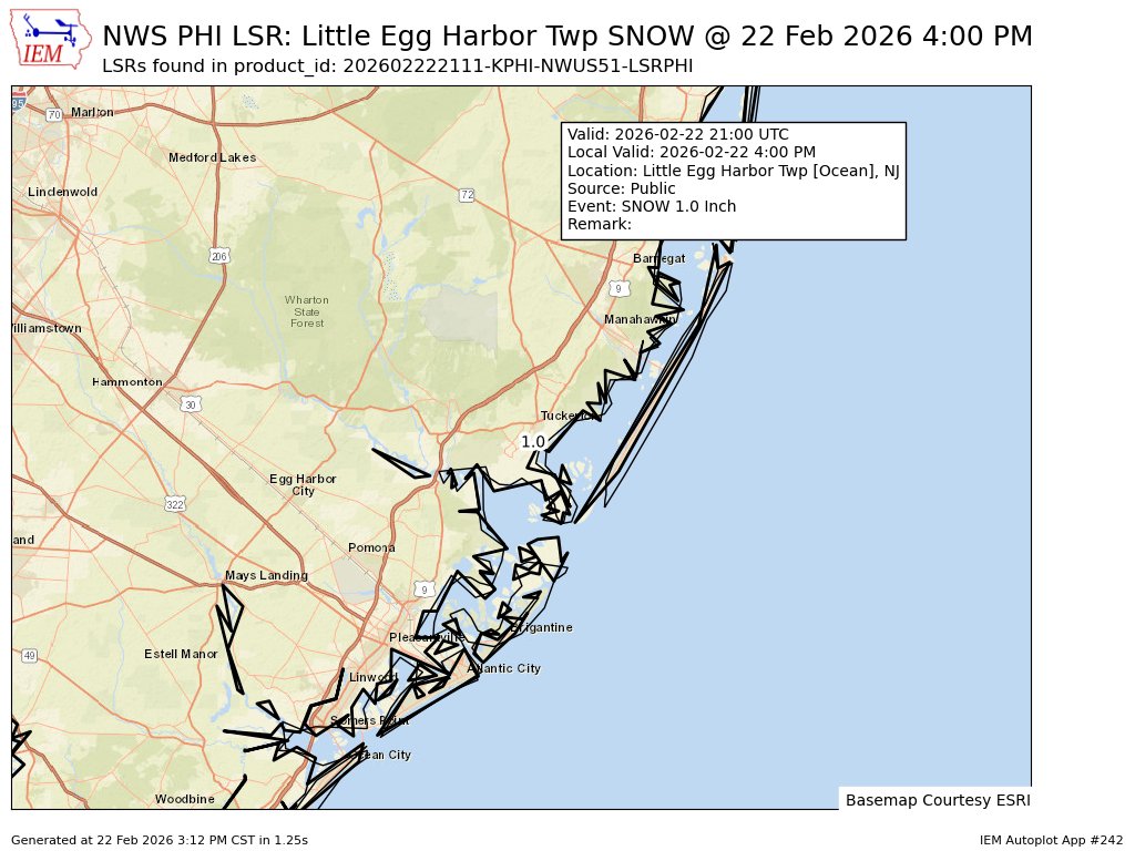At 4:00 PM EST, Little Egg Harbor Twp [Ocean Co, NJ] Public