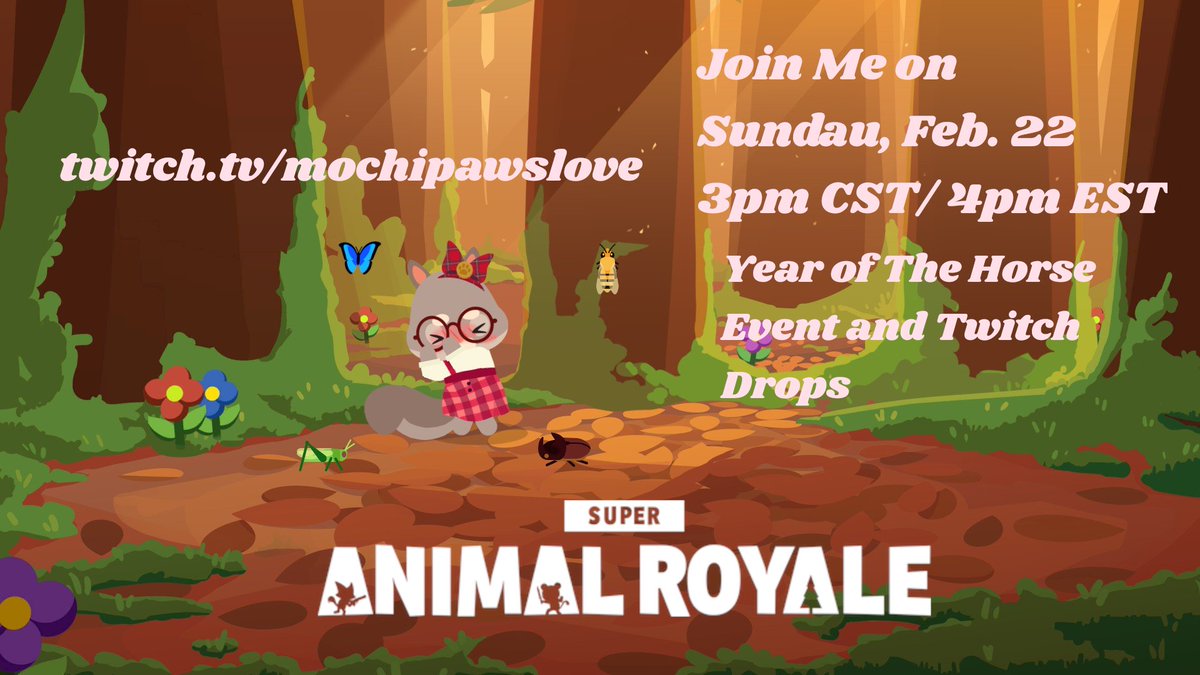 MochiPawsLove's tweet photo. 🔴LIVE

Twitch Drops!! Super Animal Royale Year of The Horse Event! 🐎

#Vtuber #VTuberUprising #streamer #furry #ENVtuber #twitch #SAR #superanimalroyale #animalroyale https://t.co/ZYS0zwsPhg