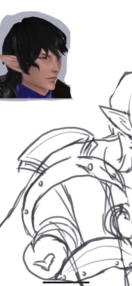 About to redownload and resub to FFXIV to try and get this damn armor right 😭 why must armor be so hard to draw