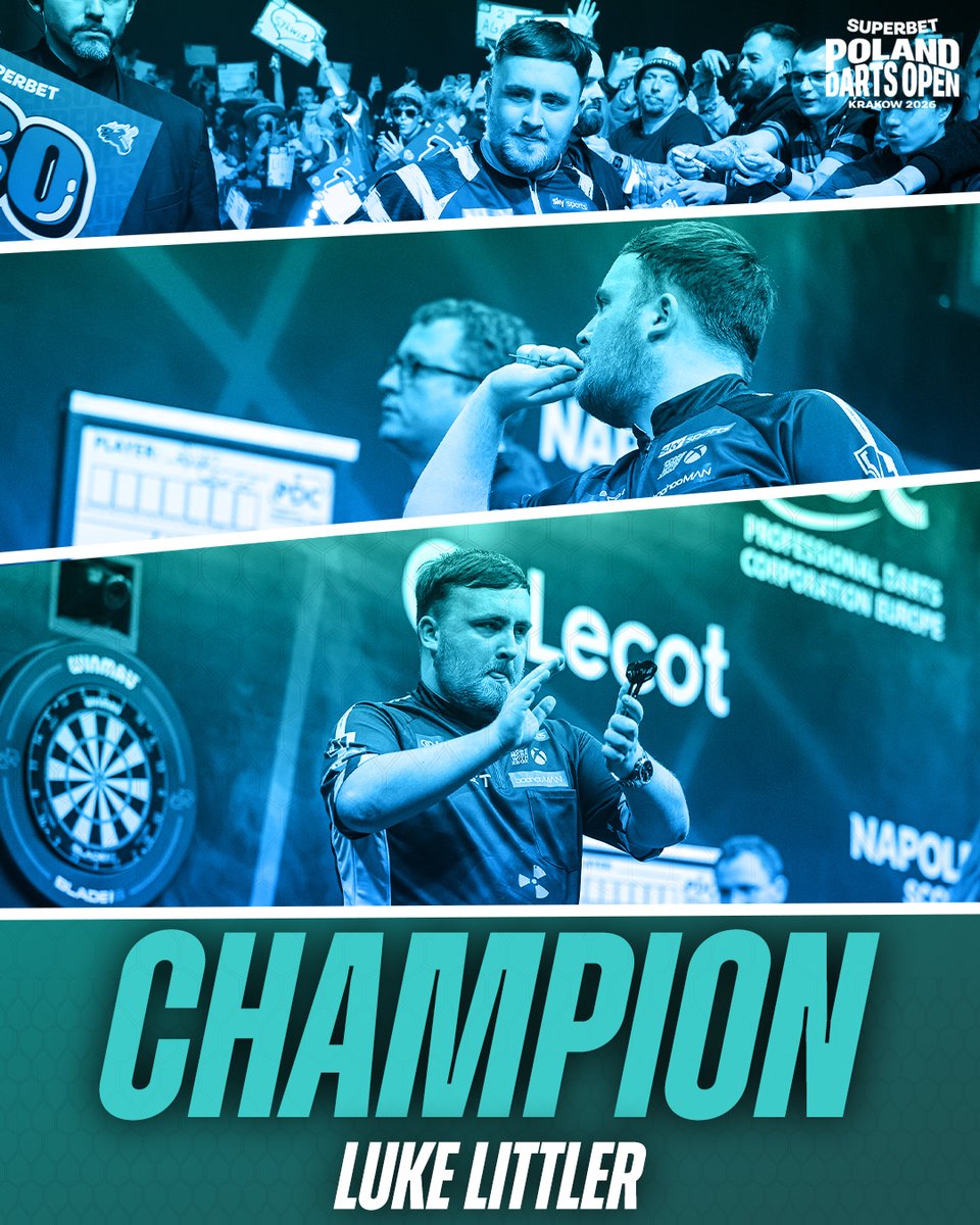 LUKE LITTLER IS THE 2026 SUPERBET POLAND DARTS OPEN CHAMPION 🏆

Who else ⁉️😅

Luke Littler storms the opening European Tour title of the season for the third consecutive year, defeating Gian van Veen 8-4 in a scintillating final 🔥