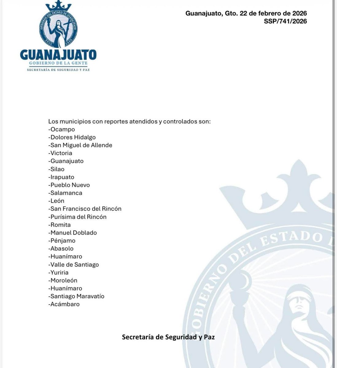 #Celaya #Guanajuato Mencho CJNG
Jalisco
Celaya todo cerrado. Hay temor...
Todos los incidentes registrados en el estado han sido controlados según comunicado oficial del gobierno del estado.