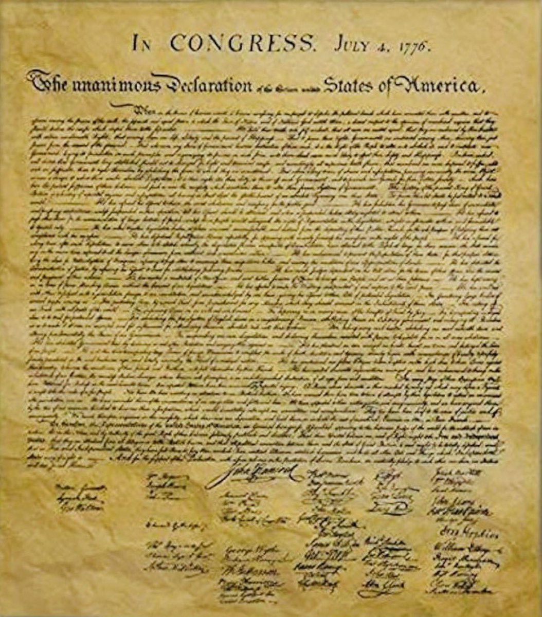 🔥🇺🇸 The Declaration of Independence says something radical:

Government only has power because “we” allow it.

It says your rights don’t come from government. You’re born with them.

Government exists to protect those rights, not control you.

And if it stops protecting them?