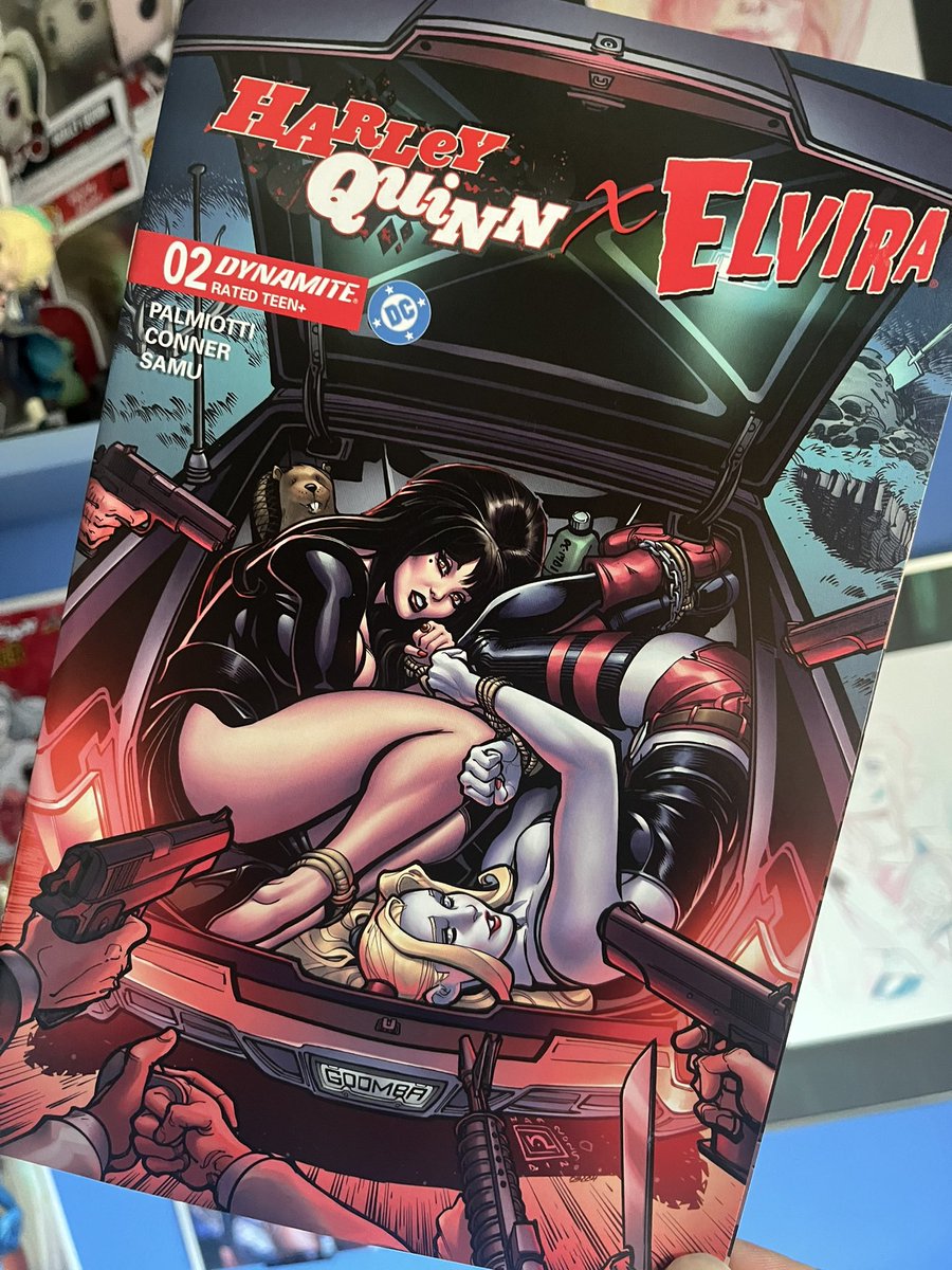 Industrialmome1's tweet photo. Harley Quinn x Elvira #2 Chad Hardin variant 🌹💀🖤

I’ve loved @ChadHardin since I first read #HarleyQuinn with him as artist, and having commissioned him twice too it’s always a pleasure to get more 😇

#comics #comiccollector #dccomics https://t.co/mATSkBUpjQ