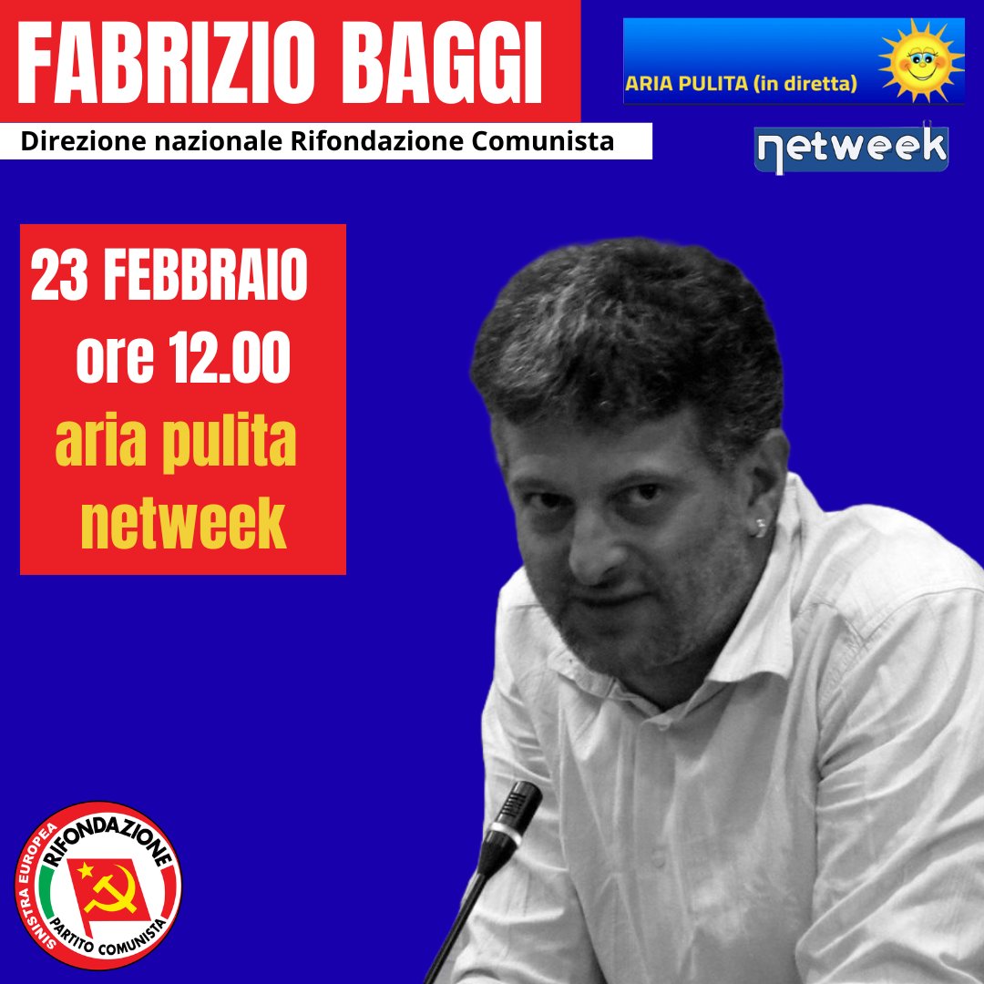 Fabrizio_Baggi's tweet image. Domani, a partire dalle ore 12:00, sarò ospite in diretta nazionale del programma televisivo #AriaPulita sulle reti #Netweek