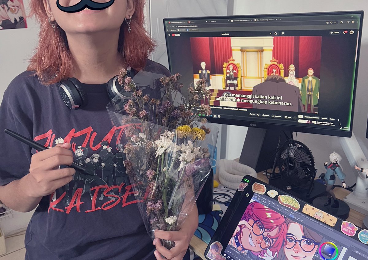 cilokmediumrare's tweet photo. - be a LESBIAN
- watching a YURI anime
- drawing YURI 
- holding a bouquet of flowes from a girl (YURI)
- picture taken by the said girl (YURI)
- YURIMAXXING? https://t.co/yBDWl2csa7
