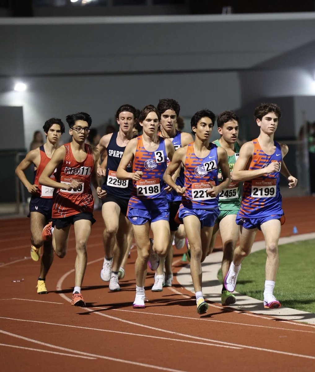 Strong Pack of 3200m boys on a balmy night in Palm Coast.