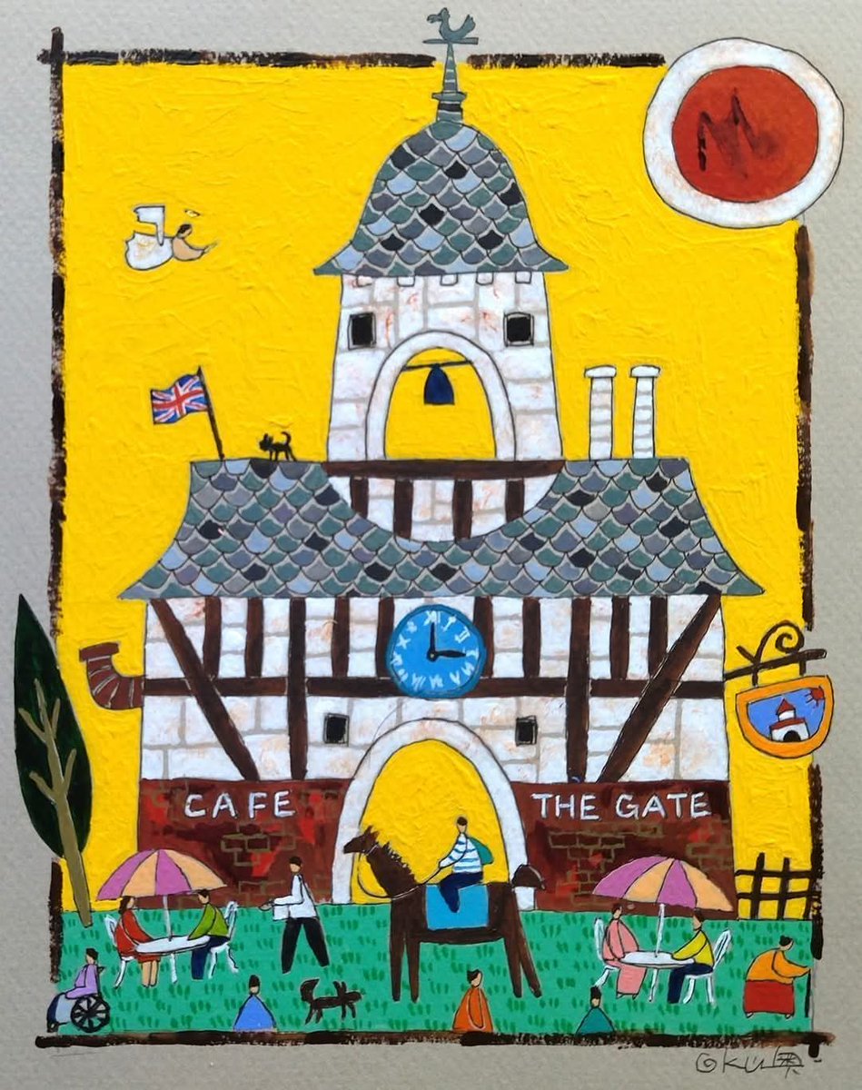 過去展示作品 「英国 城門 カフェ」（@奥村ユズル）