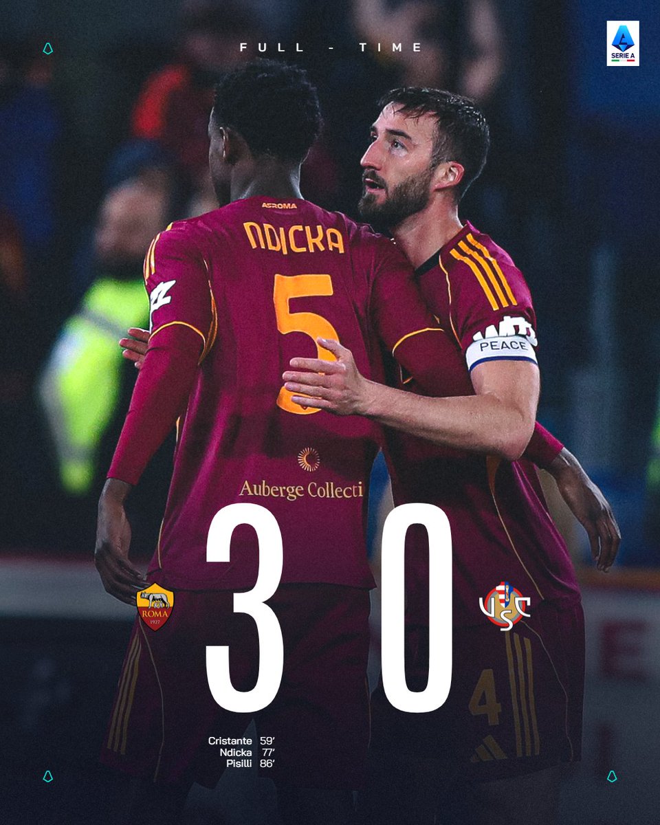 SerieA_EN's tweet image. Three goals and three points for the hosts!  🐺🟡🔴

#RomaCremonese