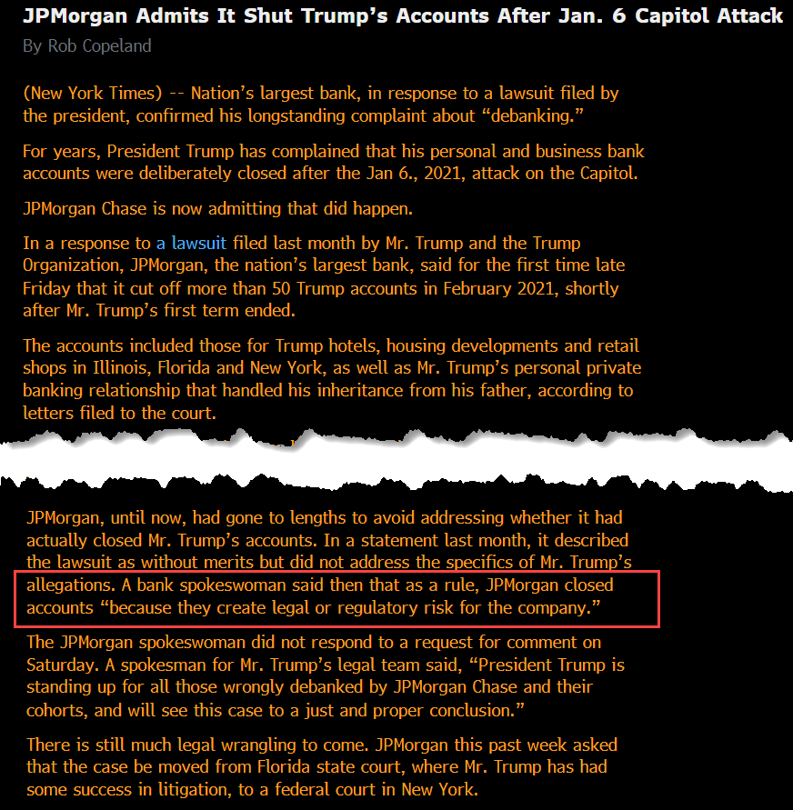 zerohedge's tweet photo. So Jeffrey Epstein in 2010 - 2 years after his arrest for procuring a child prostitute - did not "create legal or regulatory risk" for JPMorgan? https://t.co/LSiLzMbKsK