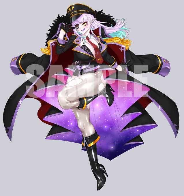 蜥蜴が衣装デザインさせていただいたVTuber「天獄天クゥデグラ」さんの2周年キービジュアルを描かせていただきました BOOTHで記念グッズも発売中なのでよろしくおなしゃす #絵デグラ