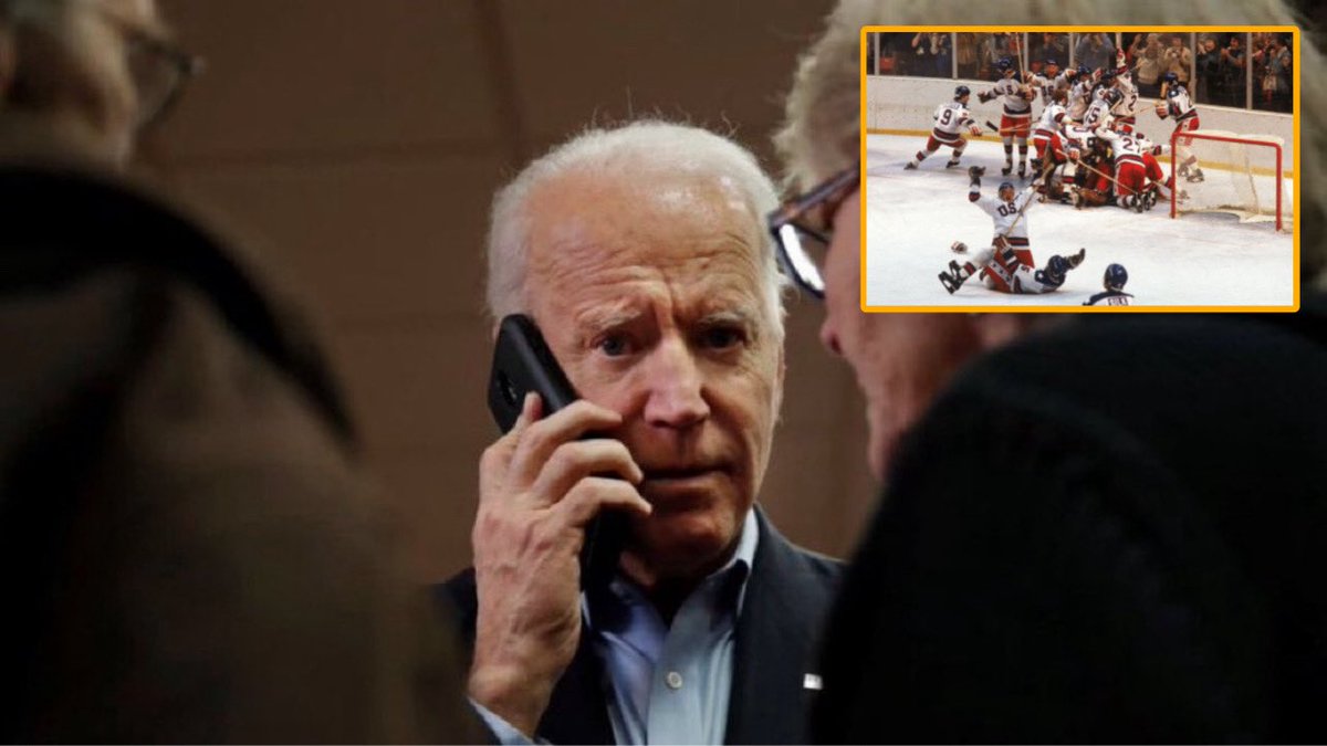 DschlopesIsBack's tweet image. BREAKING: Biden calls USA hockey team to congratulate them on beating the Soviet Union