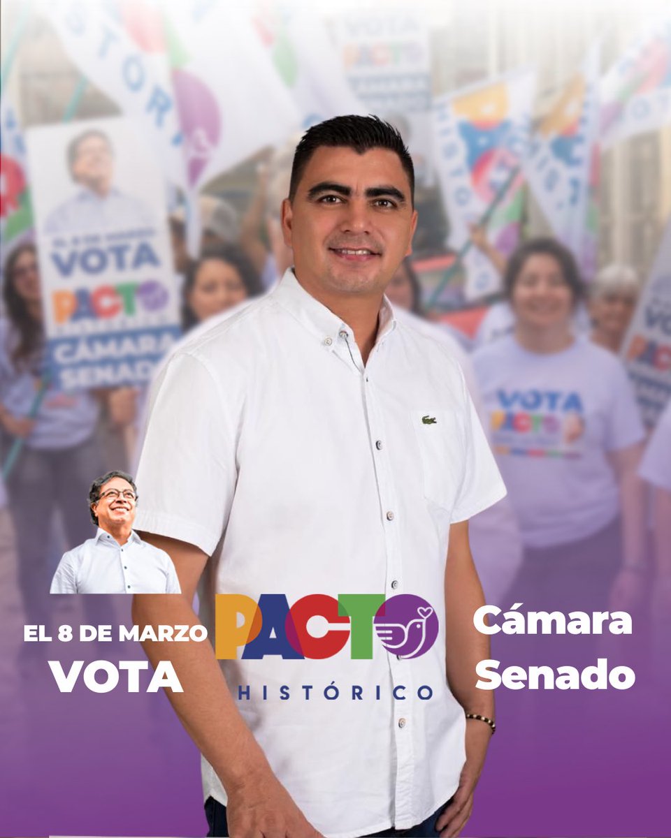 Por la descentralización de los recursos, el apoyo y la gestión a nuestro Norte del Valle del Cauca, por los campesinos y los territorios este 08 de Marzo votando por el Pacto Histórico, estarás votando por mí.

Vota Pacto Histórico a Cámara y Senado. <a href="/PactoHistorico/">Pacto Histórico Colombia</a> <a href="/PactoCol/">Pacto Histórico Oficial</a>