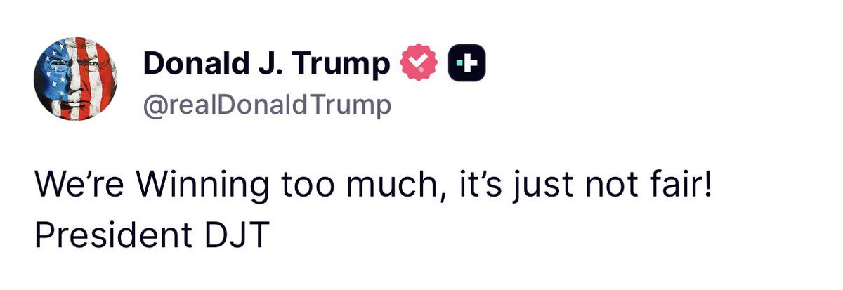 WhiteHouse's tweet image. Can’t stop winning.