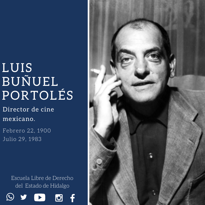 eldehgo's tweet photo. #UnDíaComoHoy pero de 1900, nació Luis Buñuel Portolés, director de cine mexicano. Ha sido ampliamente considerado por muchos críticos de cine, historiadores y directores como uno de los cineastas más grandes e influyentes de todos los tiempos. #FuerzaELDEH #ConoceTuHistoria https://t.co/TRKHmJuANl
