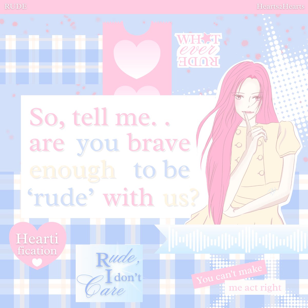 I couldn't even care? Less! I dare you to come with me, tell me that you're brave enough to be rude? 🙄🌷 <a href="/whateverude/">ꨄ︎,</a>