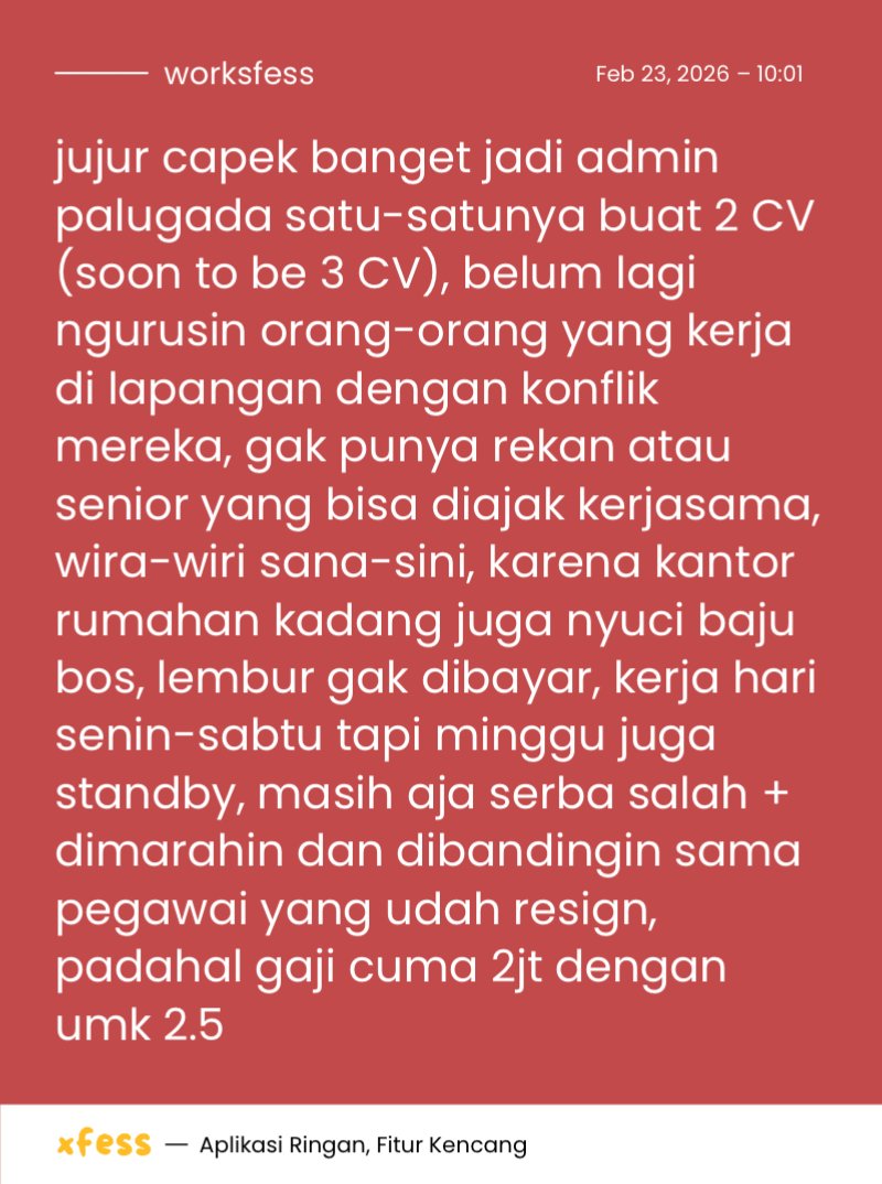 work! cw // gaji
udah ditahap cemas tiap bangun pagi, sering nangis di jalan, siang mual-mual. dari awal dikasih janji dicariin rekan + gaji naik tapi udah 8 bulan gak ada satupun yang kecapai. bismillah doain dapat kerjaan yang lebih baik yaa