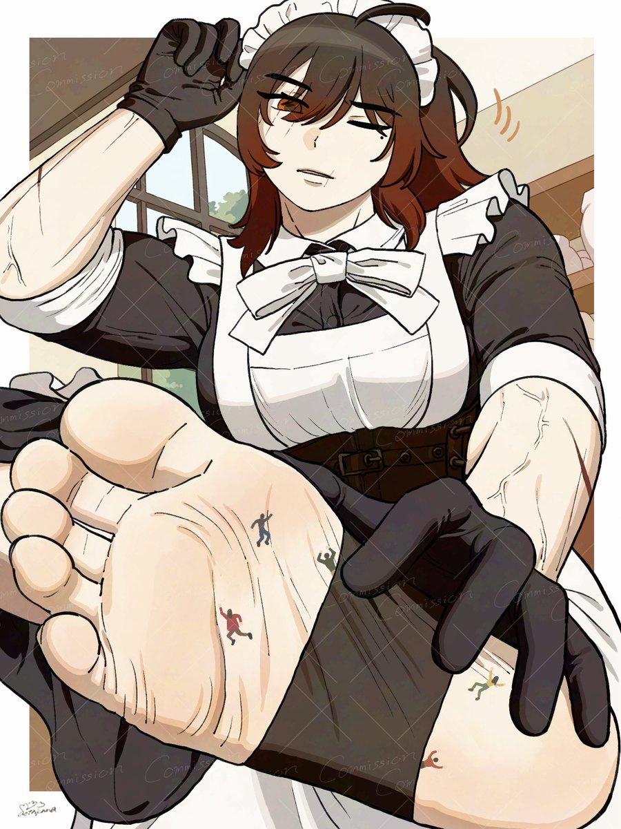 A strong maid is cleaning the floor by her feet.🧹

Tiny people are stepped on by her.👣

VGen Commission 
Comm from @/LZoodis