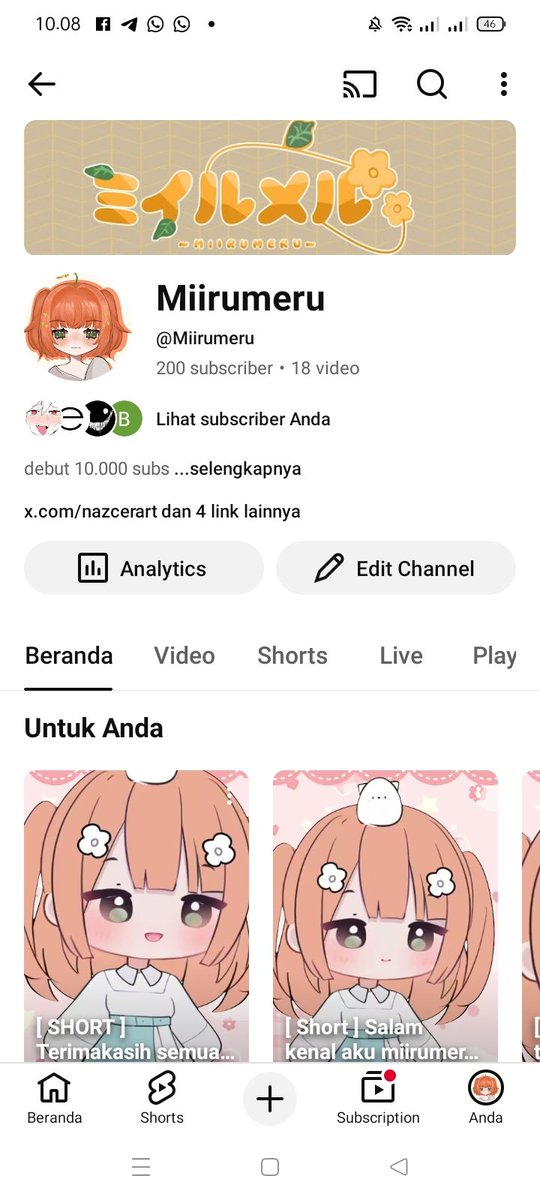 nazcerart's tweet photo. Uwaawwww miiru udah 200 subs, terimakasih atas dukungan nya teman" 🥺🙏 https://t.co/NjleZefBLP