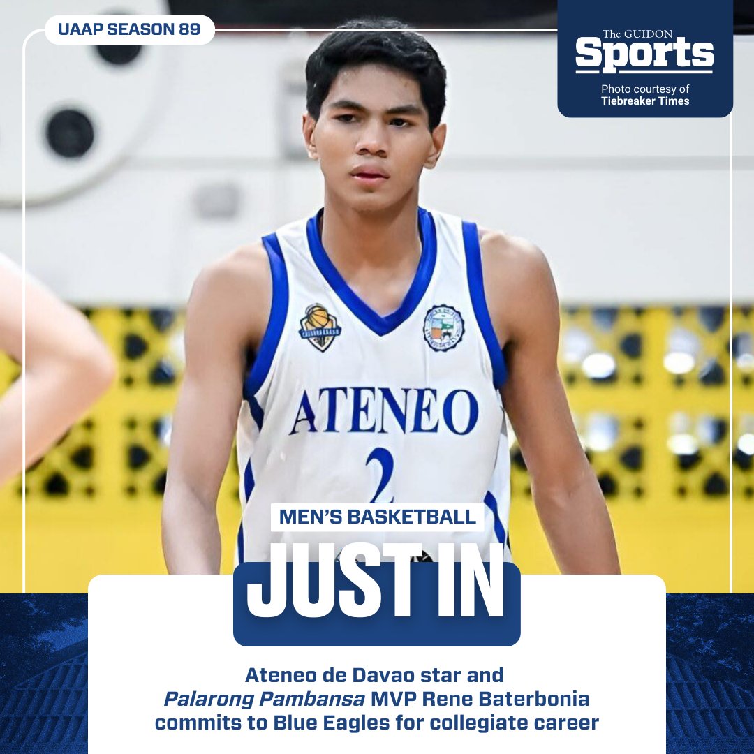 FROM DAVAO TO KATIPUNAN  

Ateneo de Davao star and Palarong Pambansa MVP Rene Baterbonia takes his talents from Davao to Katipunan, committing to the Ateneo Blue Eagles for his collegiate career.  

The 6'4" prodigy led the way for the Ateneo de Davao Blue Knights in the most