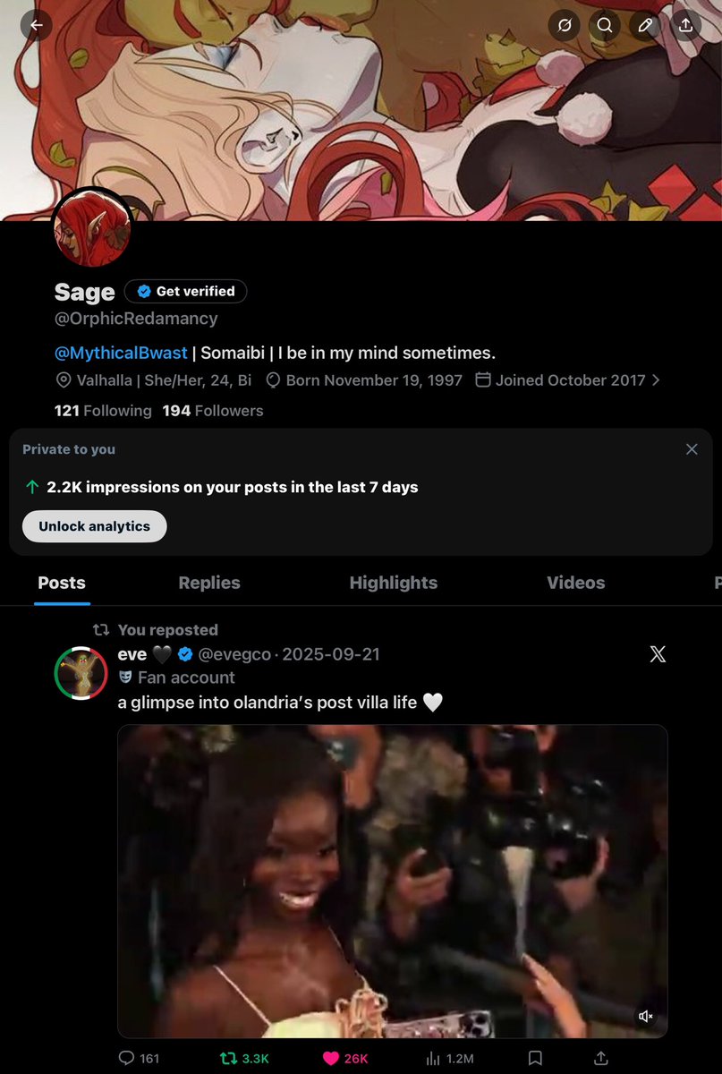 OrphicRedamancy's tweet photo. 2.2k and I ain’t been here in how long? https://t.co/nAGqjexC4R