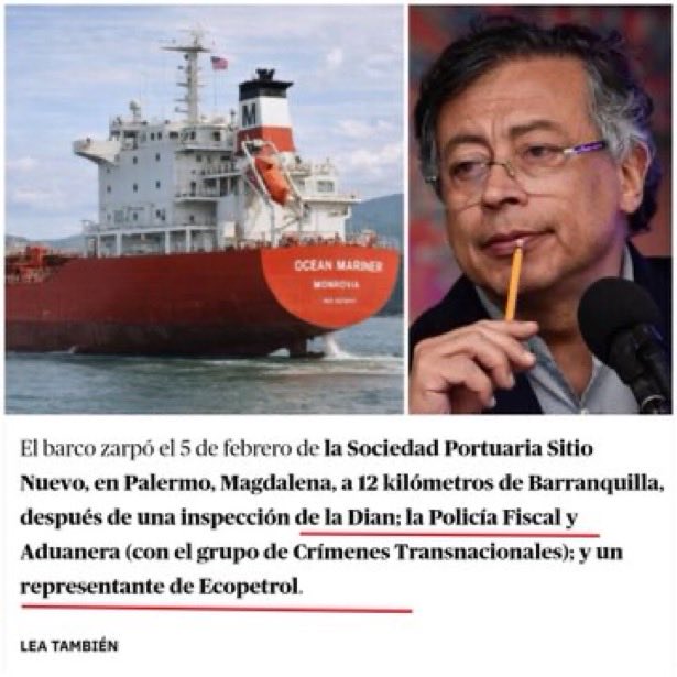 lilianaf523's tweet image. 🚨PETRO le quería regalar al régimen
CUBANO más de 80.000 barriles de combustible (3.700.000 galones) pero fue interceptado por los Estados Unidos. 

Se le va a caer el acuerdo de portarse bien para que TRUMP lo saque de la lista Clinton.