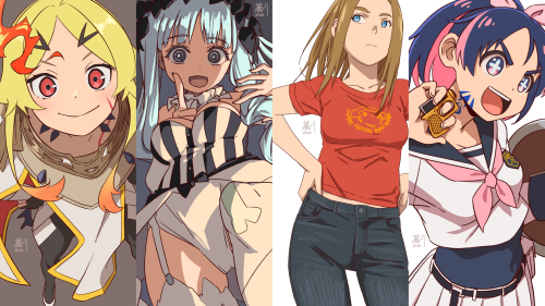 #今月描いた絵を晒そう 今期アニメ。冬は不作なんてウソだった 