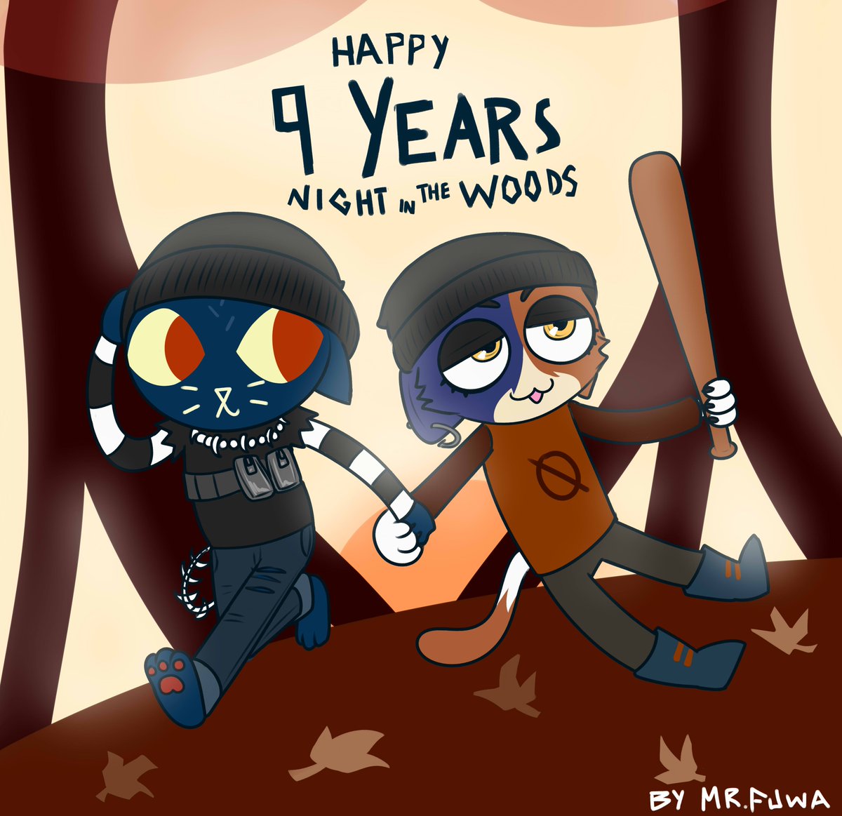 9 years already? wow Happy anniversary NITW

Mae invited Meowskulls to possum springs...
They are chill gals🌿