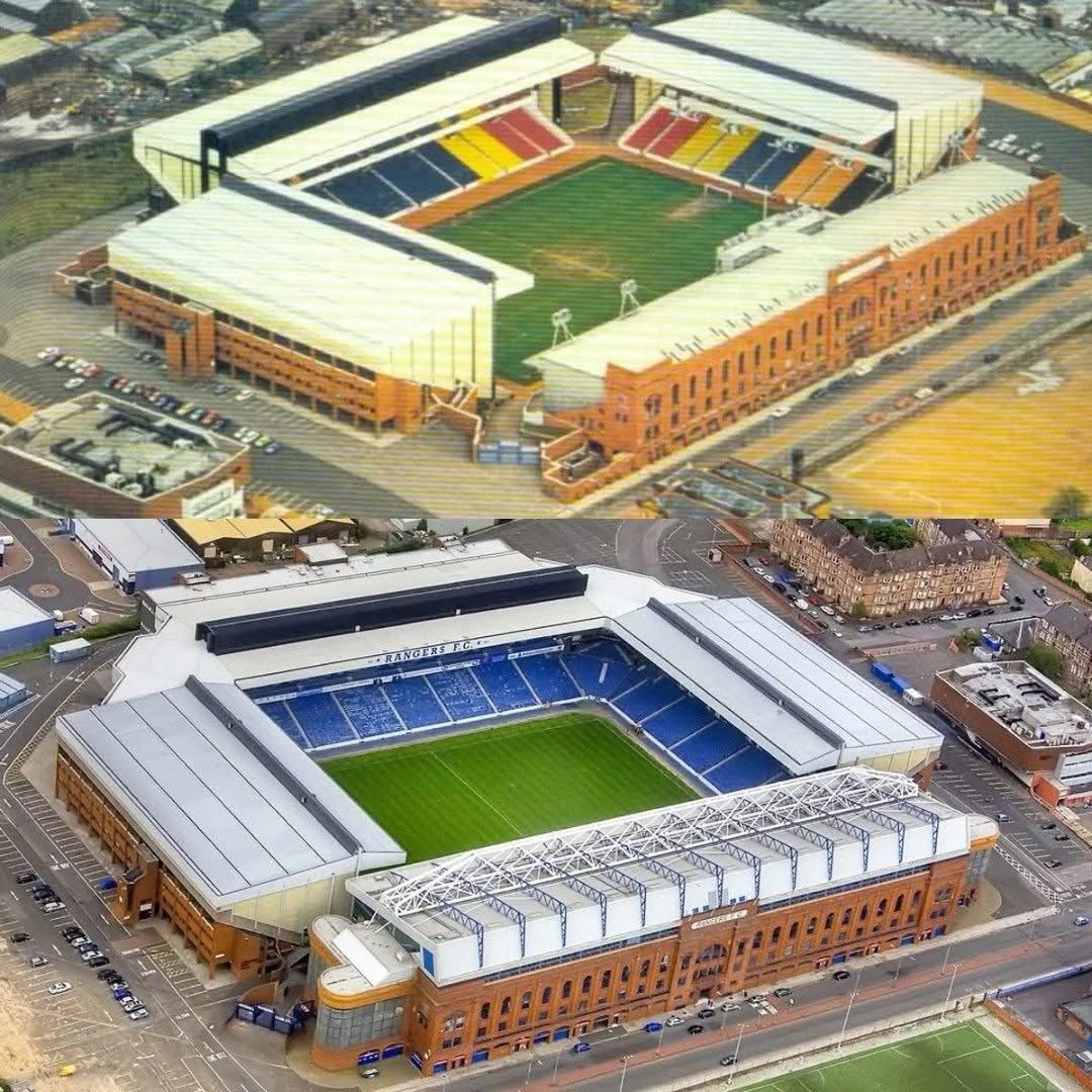 Ibrox in 1990 vs now.

One of the best old school stadiums is still standing today.